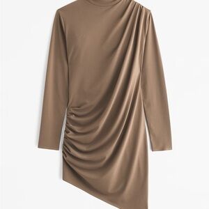 Abercrombie & Fitch Long-Sleeve Draped Mini Dress